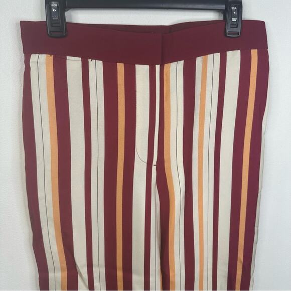 THE ROW Togra Cropped Striped Silk Straight Leg Pants Women's Size 2 - Picture 6 of 13